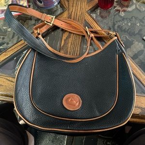 Vintage Dooney & Bourke Saddle Bag Black & Brown